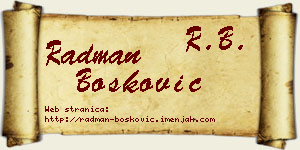 Radman Bošković vizit kartica